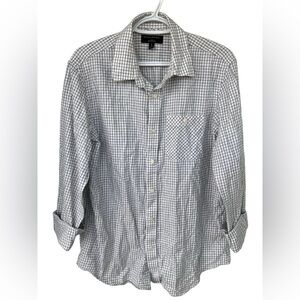 Banana Republic men’s checker print collared button down small